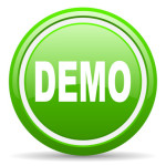 demo green glossy icon on white background